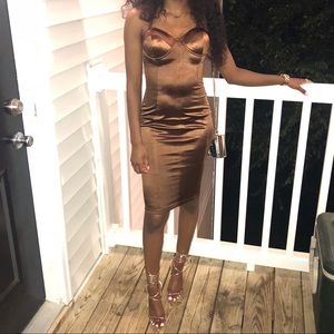 Caramel Brown Strap Dress